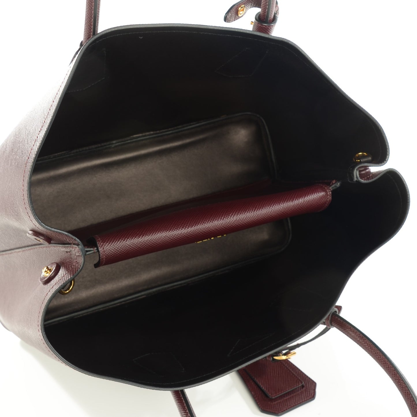 Saffiano Cuir Large Double Bag Granato