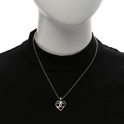 Chanel CC Heart Chain Pendant Necklace Gold 2 of 6