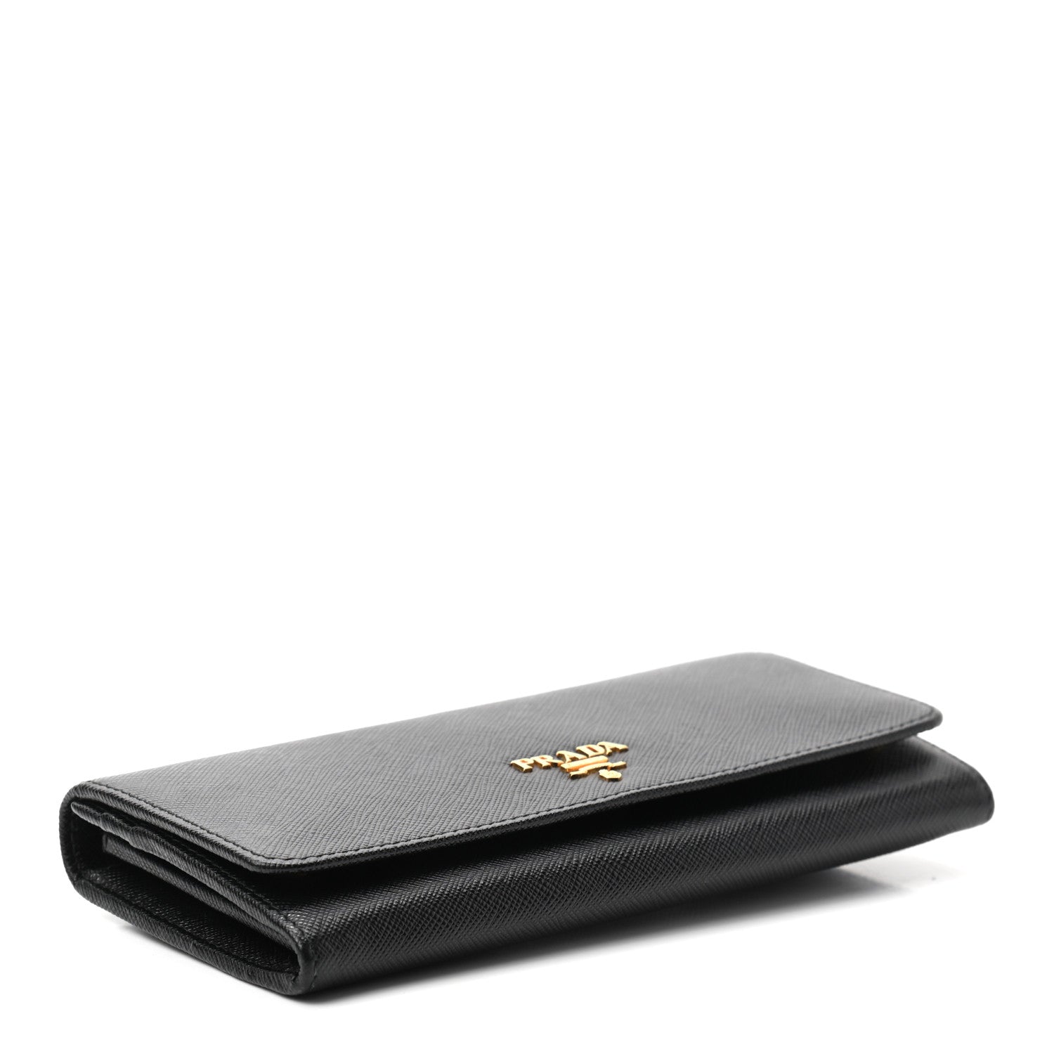 Prada Saffiano Metal Continental Flap Wallet Black 4 of 7