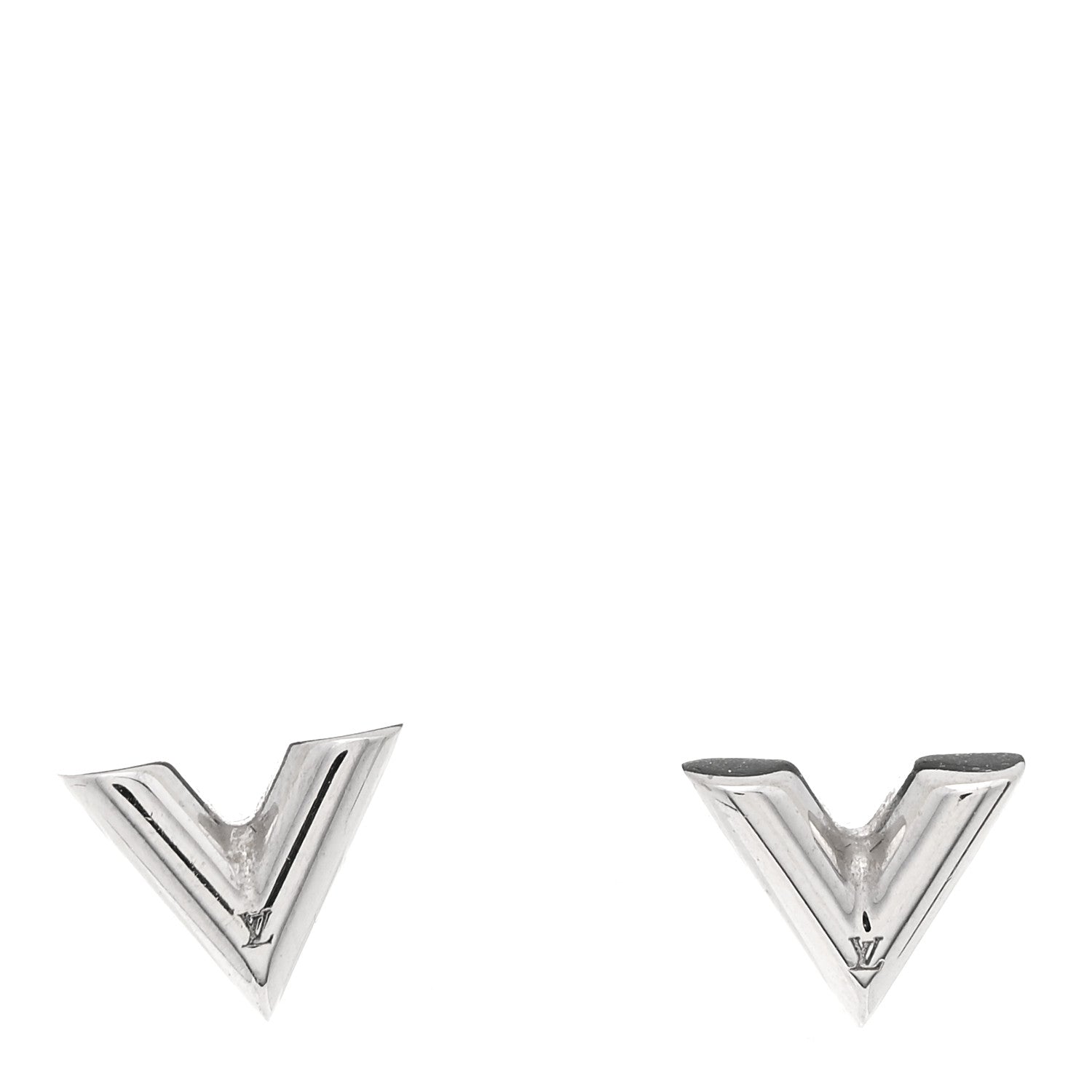 Louis Vuitton Essential V Stud Earrings Silver 1 of 4