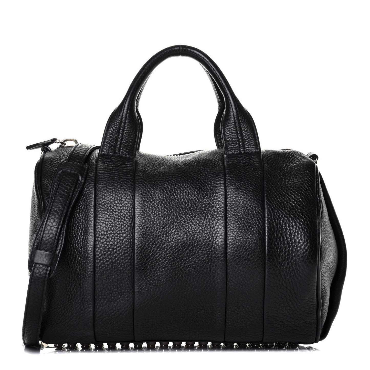 Pebbled Lambskin Rocco Black Pale Gold Hardware