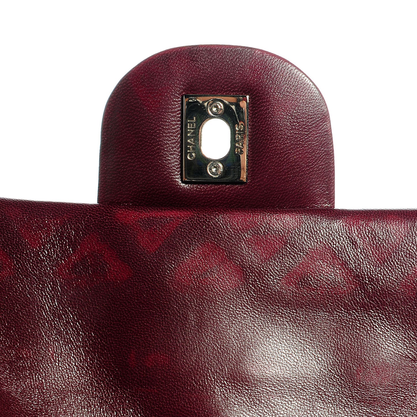 Patent Quilted East West Flap Bordeaux