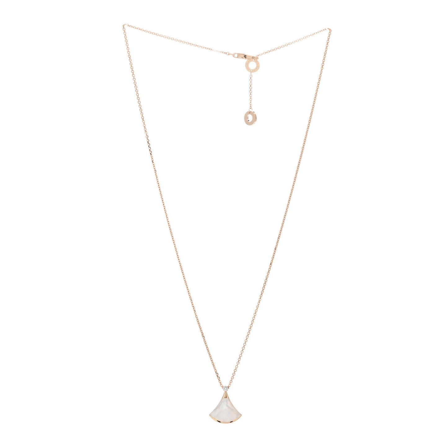 18K Rose Gold Diamond Mother of Pearl Small Divas' Dream Pendant Necklace