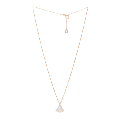 Bulgari 18K Rose Gold Diamond Mother of Pearl Small Divas' Dream Pendant Necklace 2 of 4