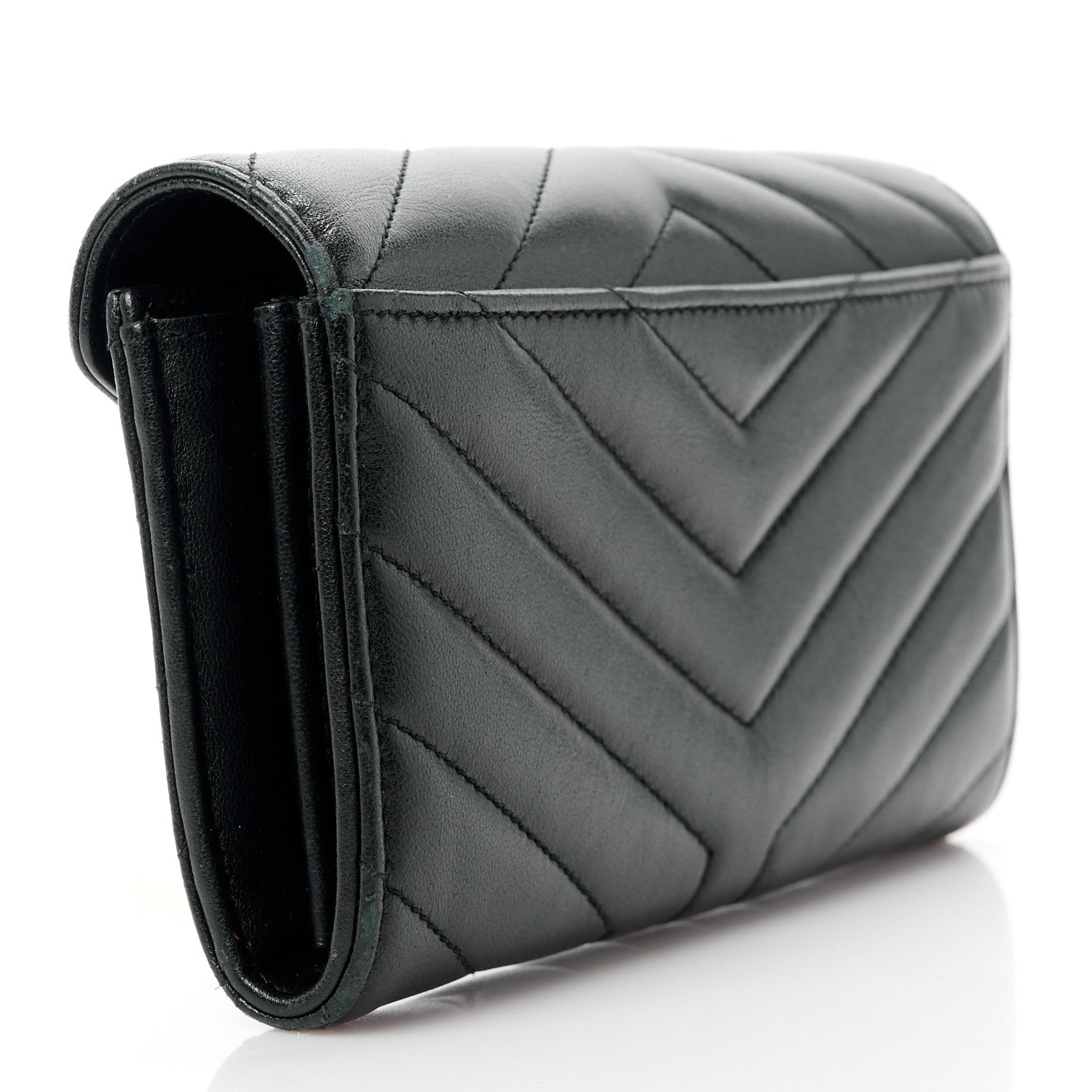 Saint Laurent SAINT LAURENT Lambskin Y Quilted Monogram Large Loulou Flap Wallet Black 3 of 15