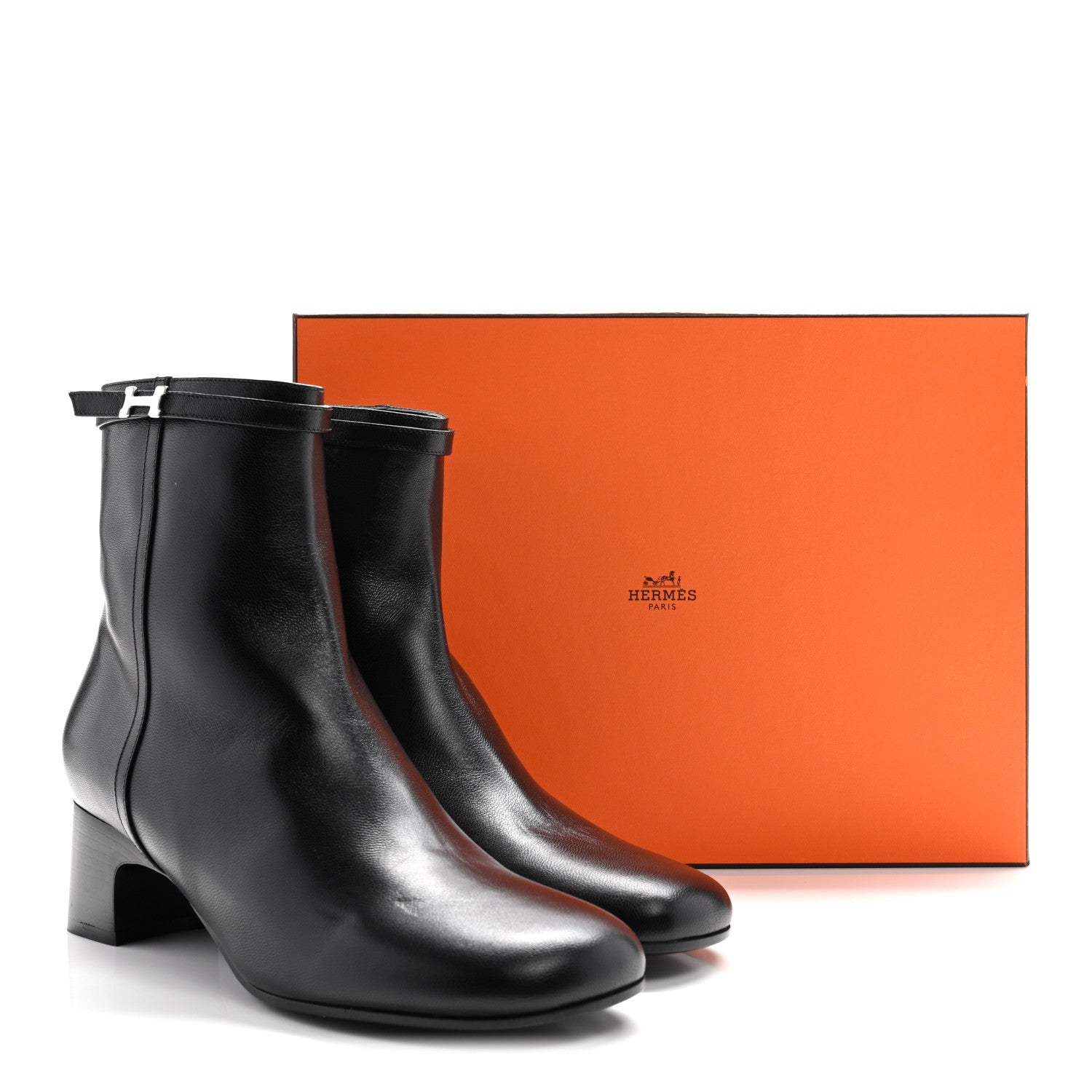 Hermes Calfskin Imperial 50 Ankle Boots 39 Black 10 of 10