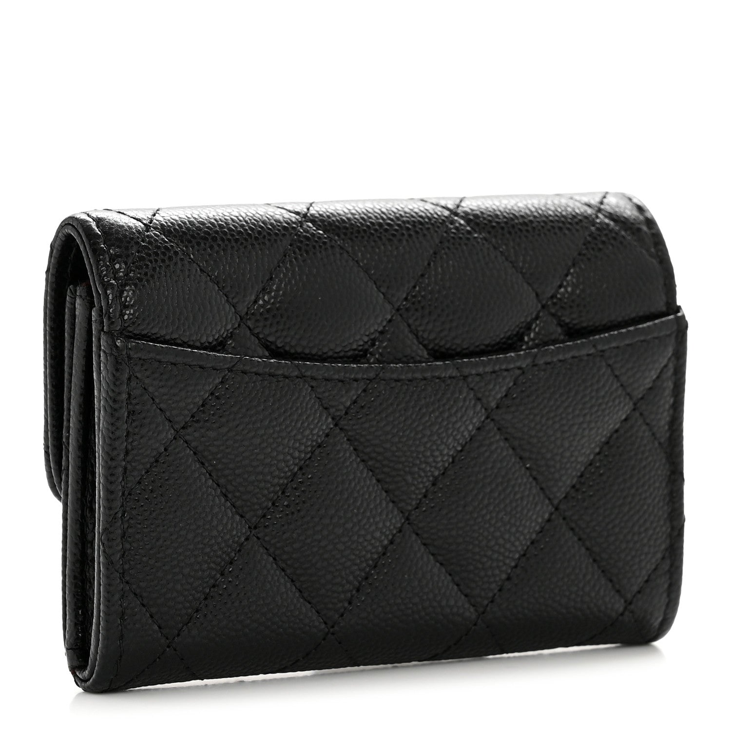 Chanel Caviar Quilted Flap Card Holder Wallet Black 3 of 9