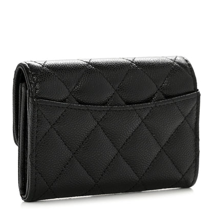 Chanel Caviar Quilted Flap Card Holder Wallet Black 3 of 9