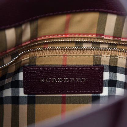 Burberry Grainy Calfskin House Check Small Banner Tote Mahogany Red 9 of 12