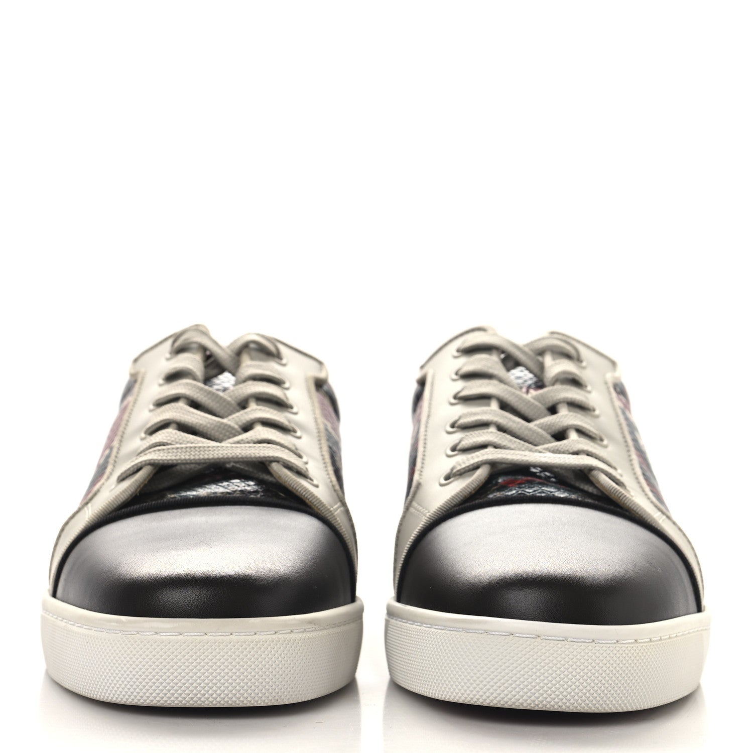 Christian Louboutin Suede Calfskin Snake Embossed Louis Junior Flat Sneakers 43 Multicolor 3 of 8