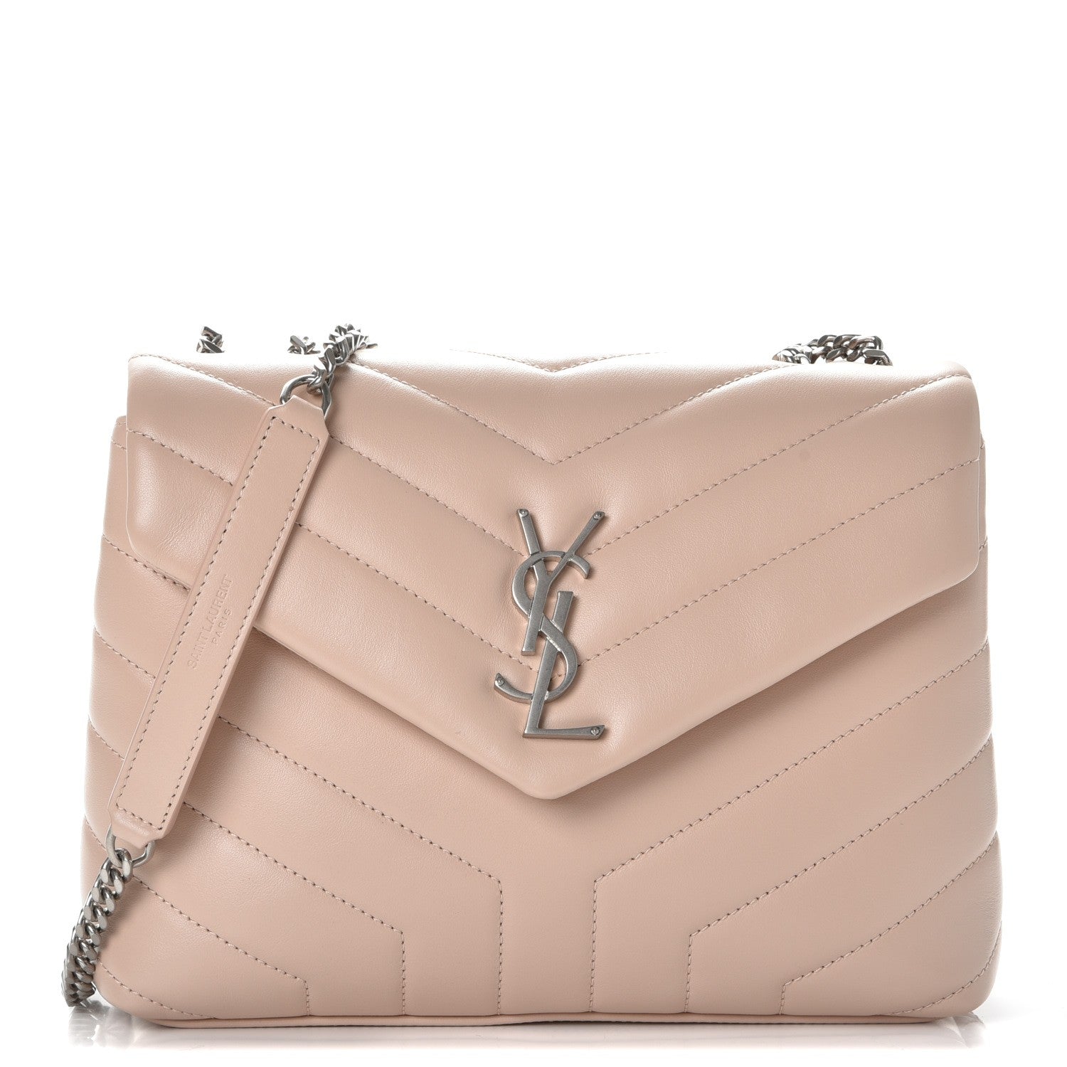 Saint Laurent Calfskin Y Quilted Monogram Small Loulou Chain Satchel Rose Antic 1 of 8