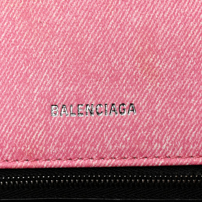 Balenciaga Nappa Denim Printed Small Hourglass Top Handle Bag Denim Pink 6 of 14