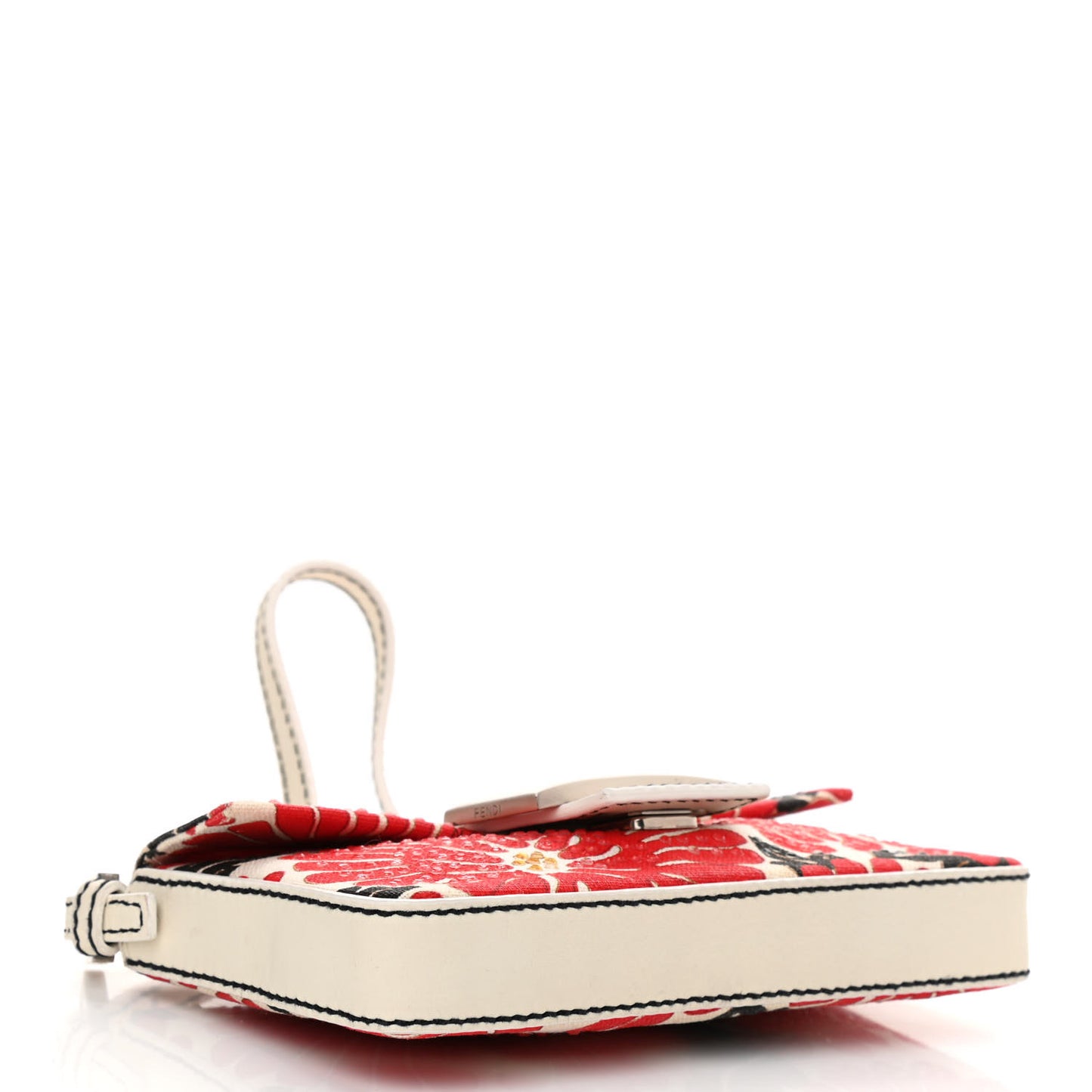 Canvas Floral Print Mini Baguette Multicolor