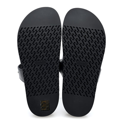 Hermes Calfskin Womens Chypre Sandals 39 Black 6 of 10