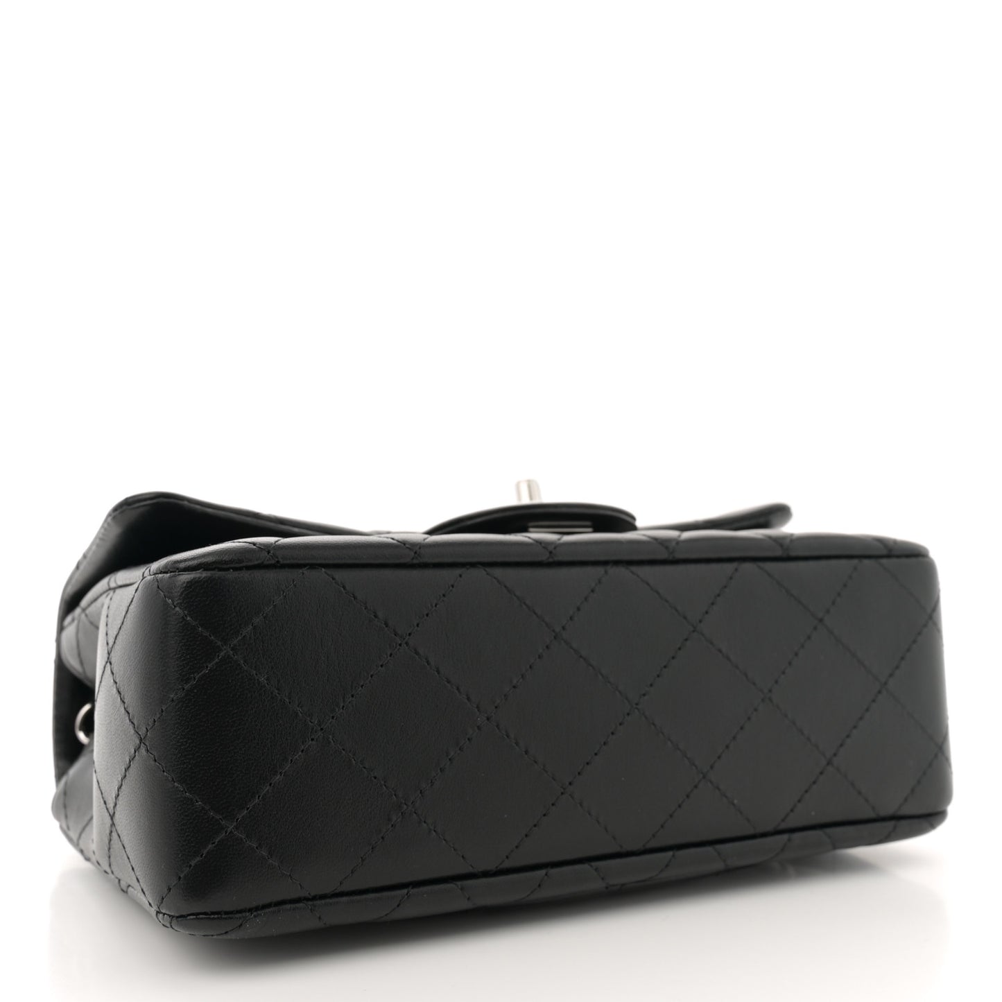 Lambskin Quilted Mini Rectangular Flap Black