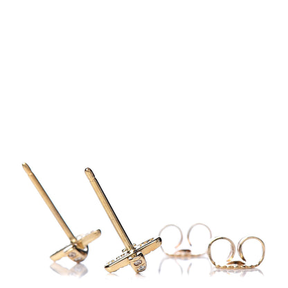Tiffany 18K Yellow Gold Diamond Cross Stitch X Stud Earrings 3 of 4