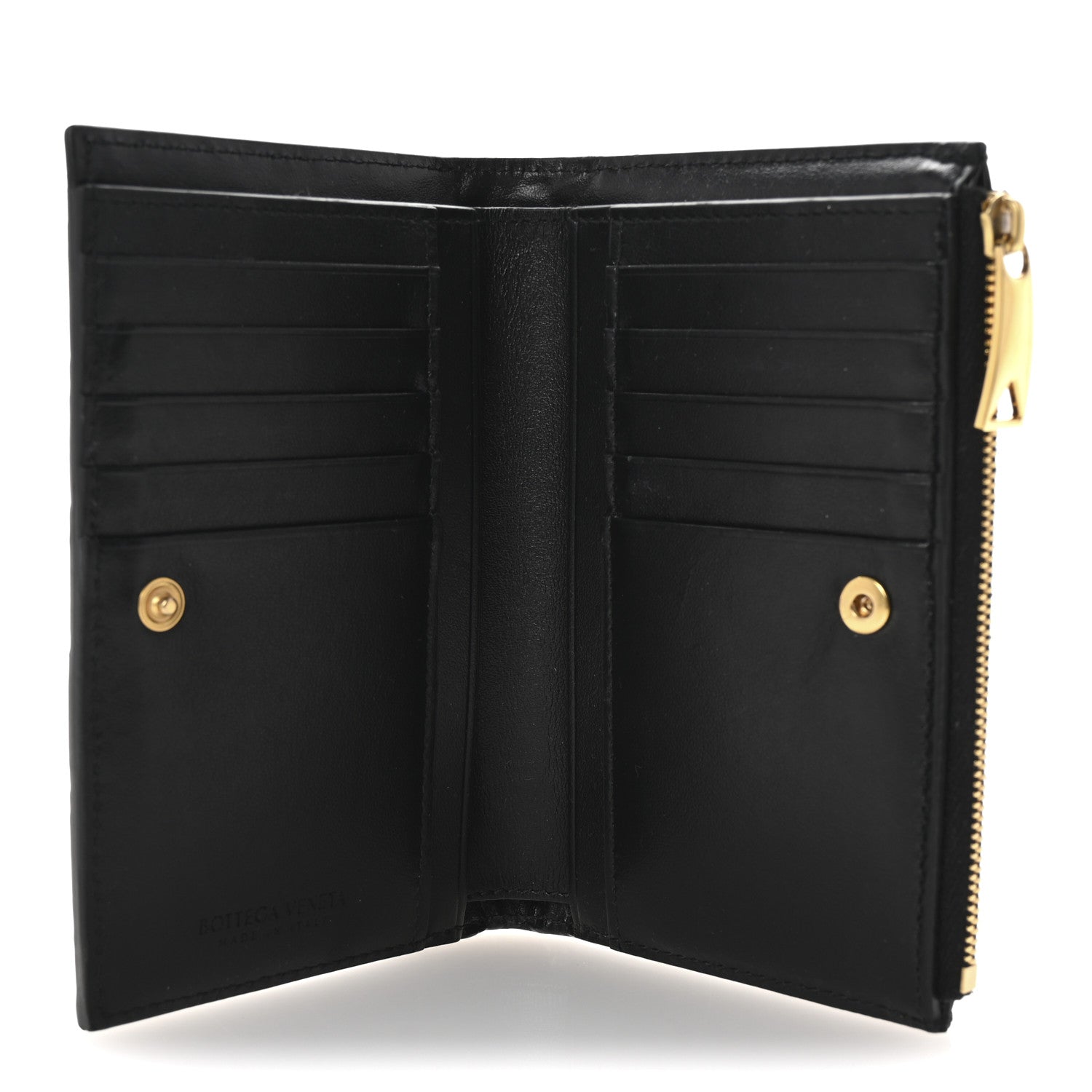Bottega Veneta Nappa Intrecciato Medium Bi-Fold Zip Wallet Black 5 of 7