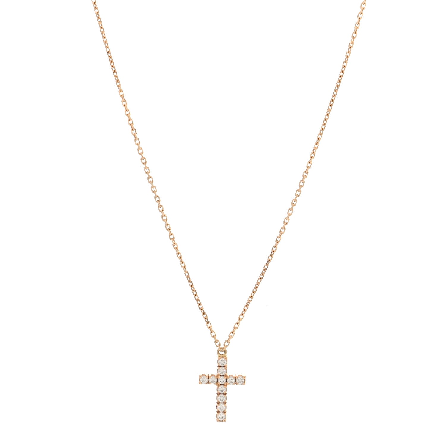Cartier 18K Pink Gold Diamond Symbols Cross Pendant Necklace 1 of 4
