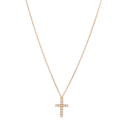 Cartier 18K Pink Gold Diamond Symbols Cross Pendant Necklace 1 of 4