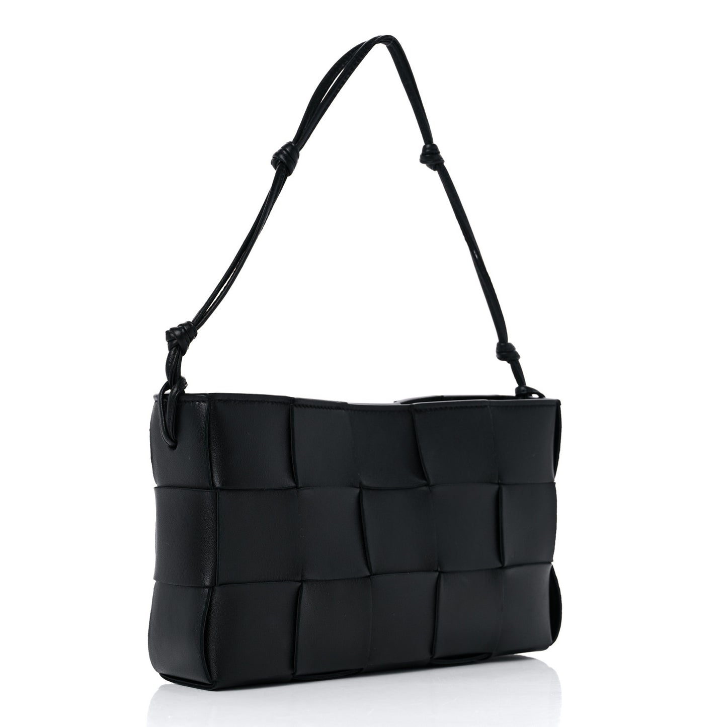 Calfskin Maxi Intrecciato Cassette Pouch On Strap Black