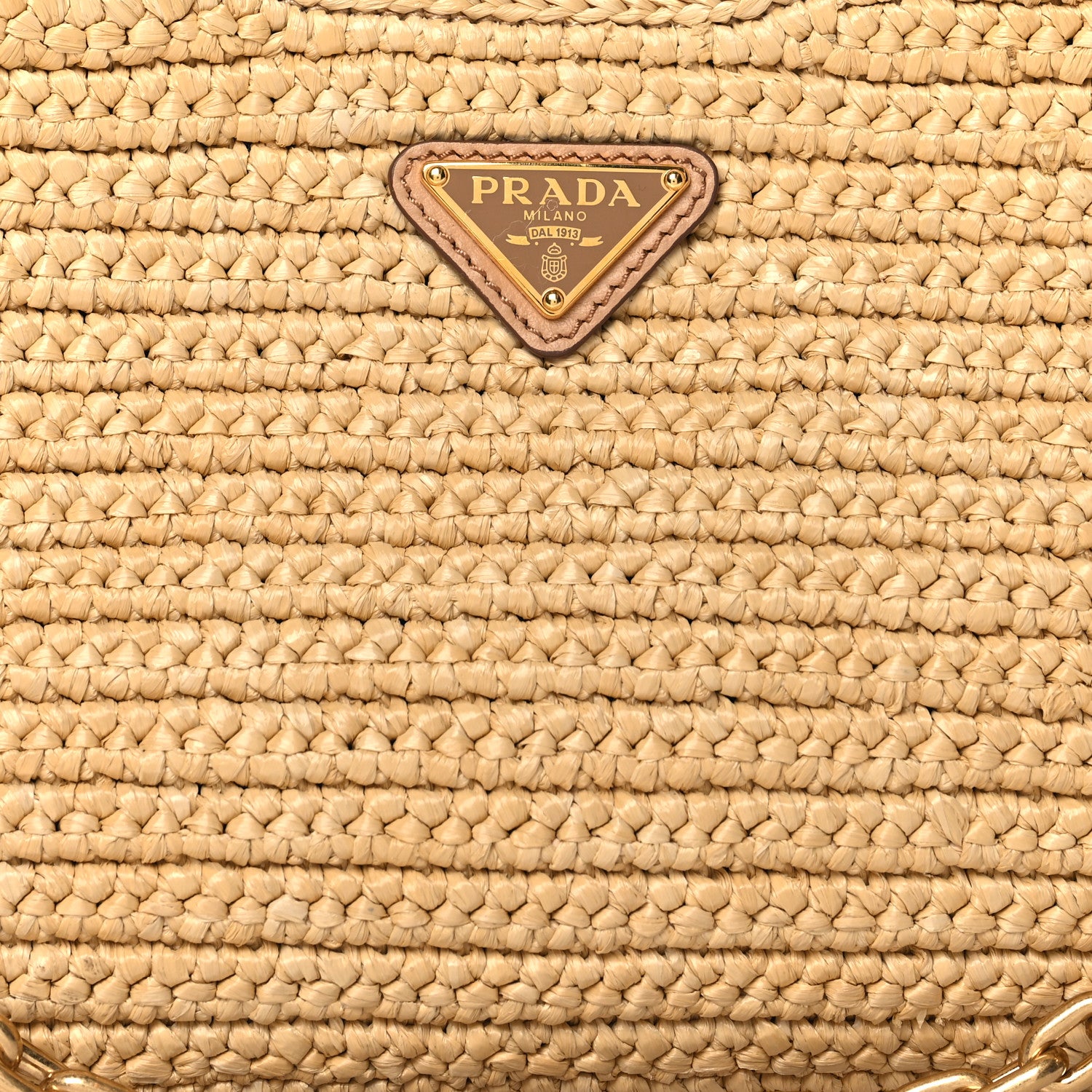 Prada Yarn Raffia Effect Crochet Re-Edition 2005 Shoulder Bag Naturale 7 of 9