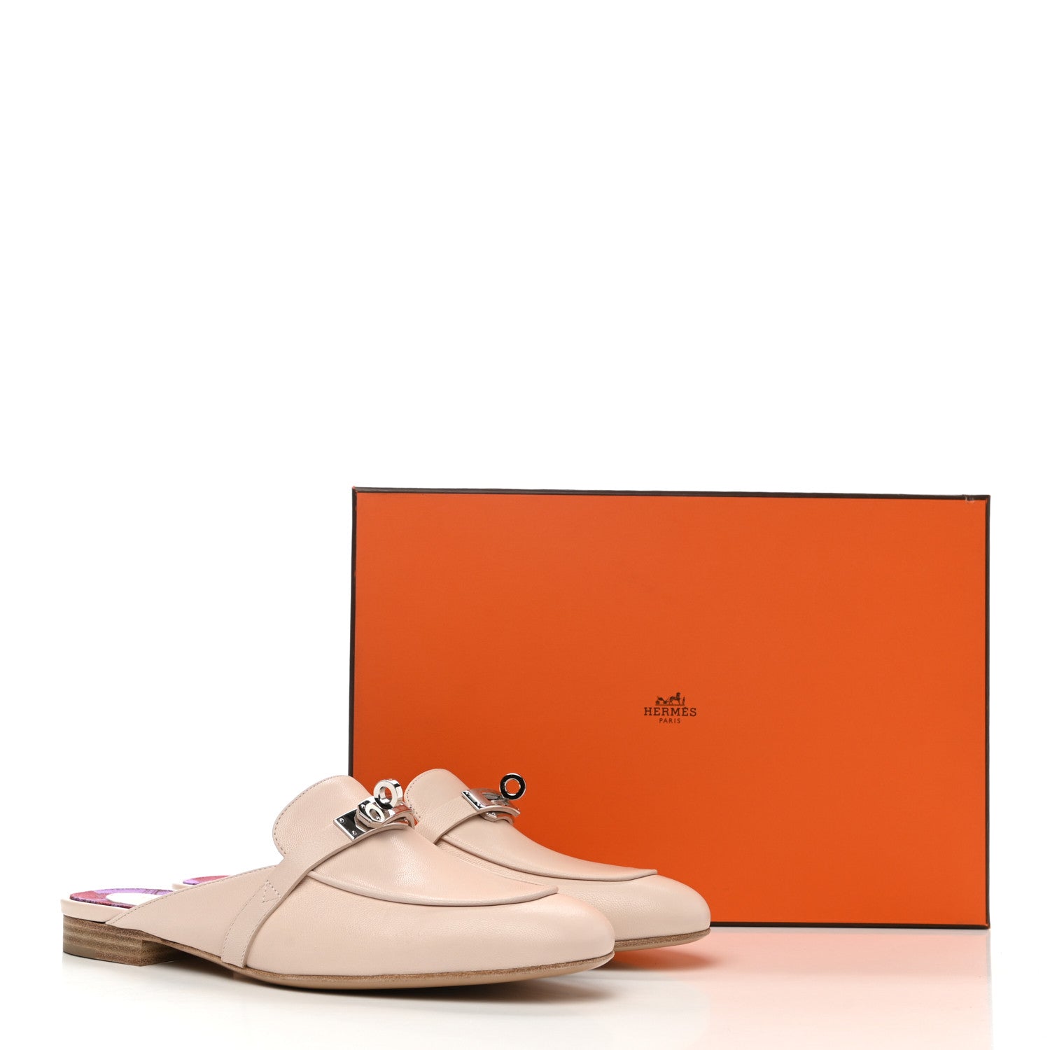 Hermes Goatskin Oz Mules 38 Blanc Poros 8 of 8