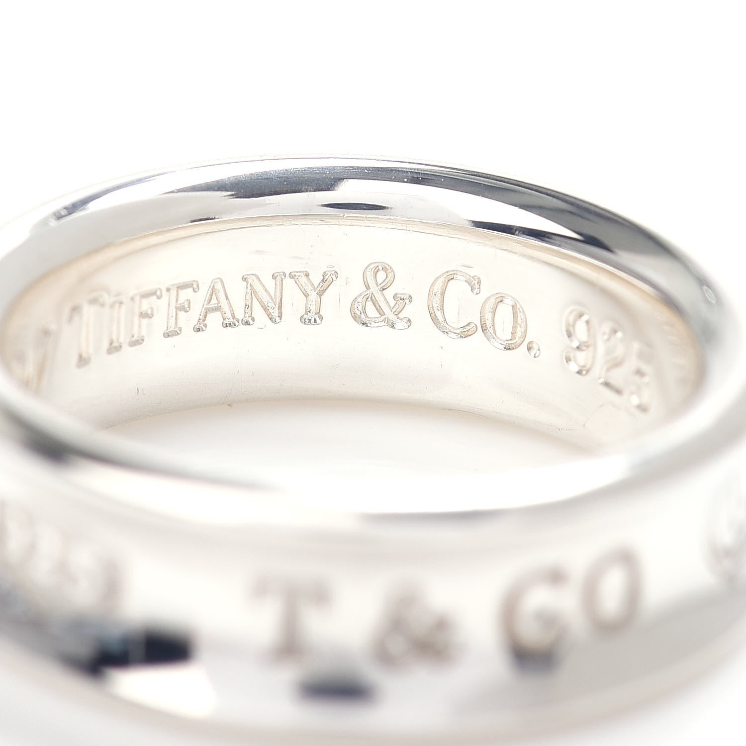 Tiffany Sterling Silver 1837 Band Ring 54 7 4 of 4