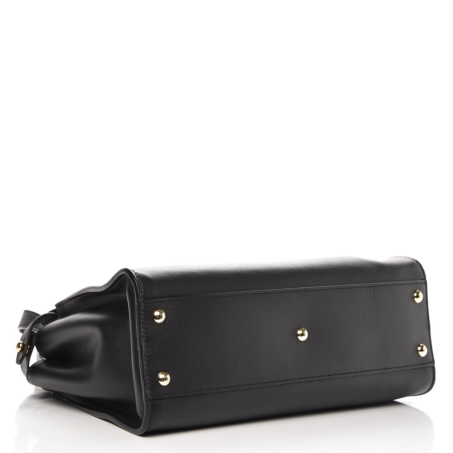 Fendi Vitello Seta Shiny Nappa Medium Peekaboo Iconic Satchel Black 4 of 7