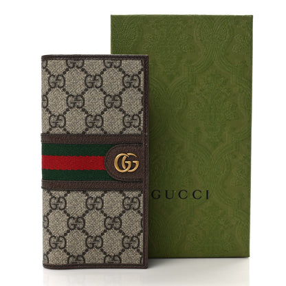 Gucci GG Supreme Monogram Web Mens Ophidia Long Wallet Beige New Acero 7 of 7
