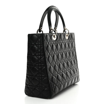 Christian Dior Lambskin Cannage Large Lady Dior Black 3 of 15