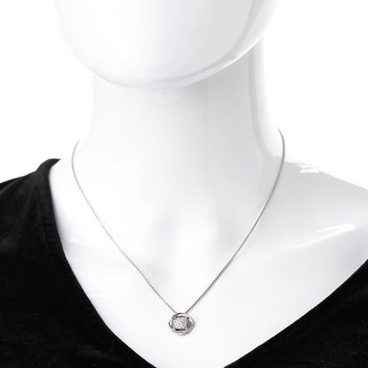 David Yurman Sterling Silver Diamond 7mm Infinity Pendant Necklace 2 of 5