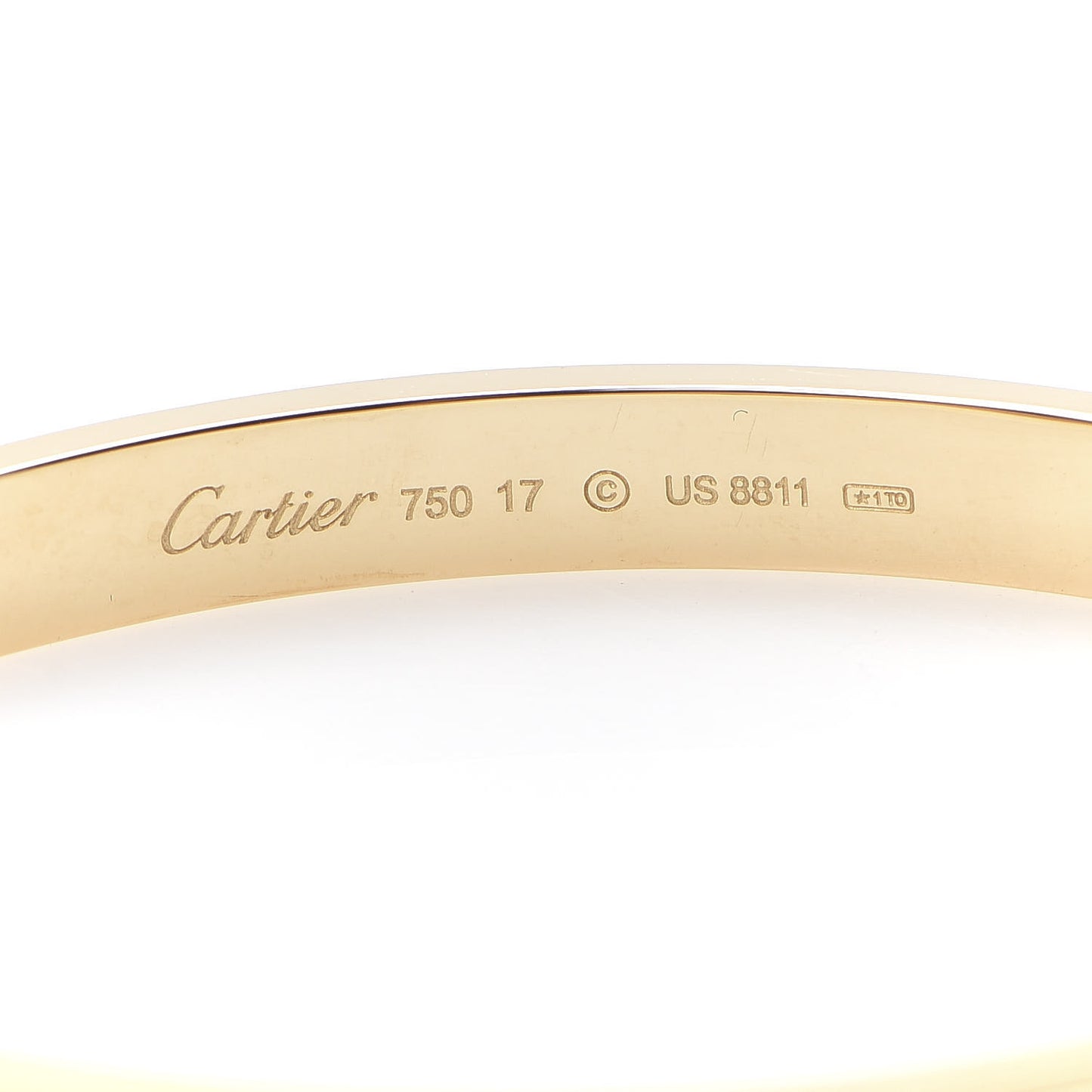 18K Yellow Gold LOVE Bracelet 17