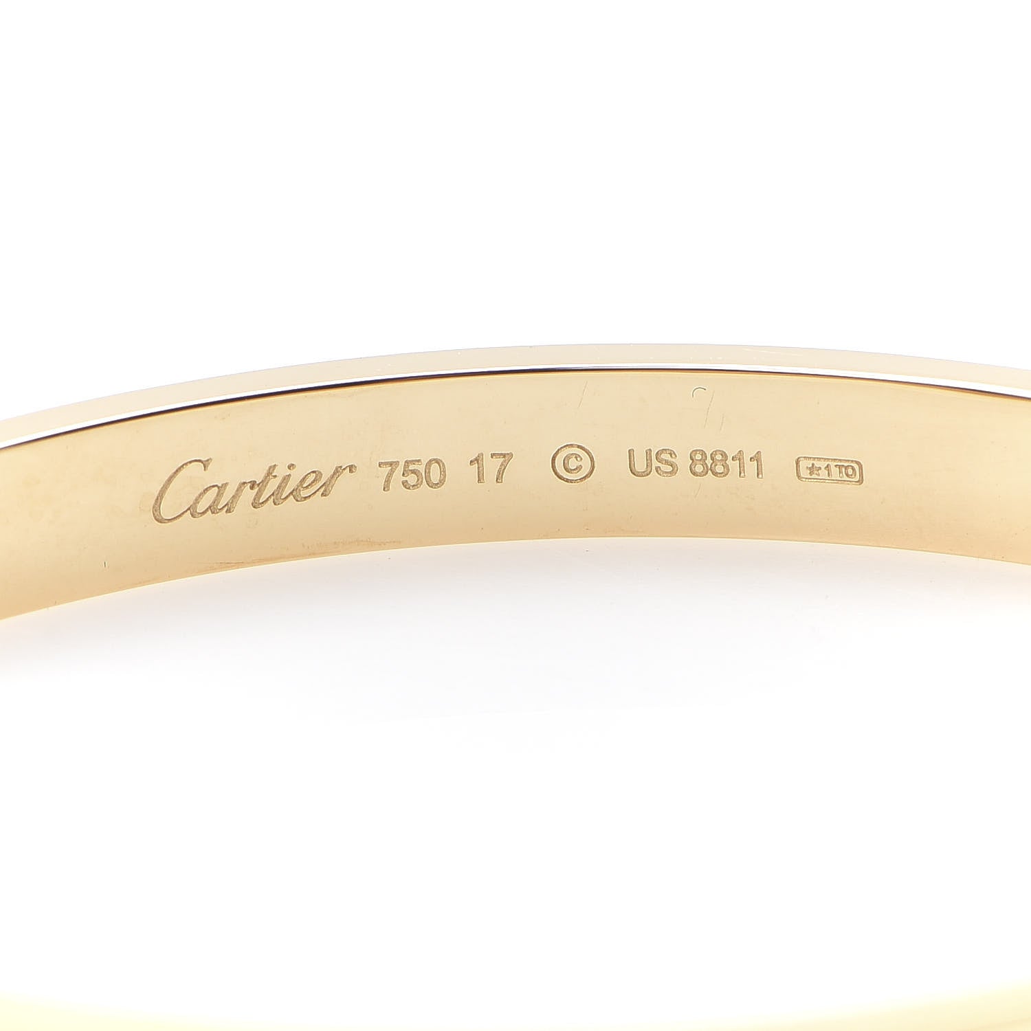 Cartier 18K Yellow Gold LOVE Bracelet 17 5 of 7