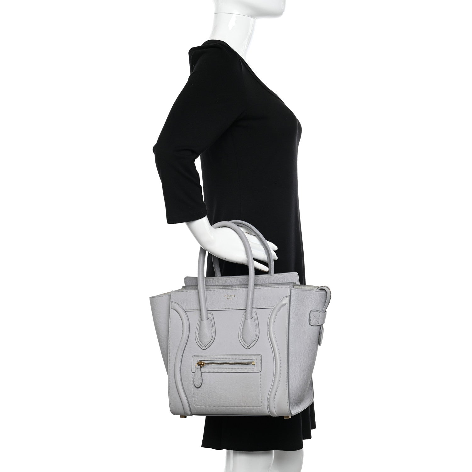 Celine Baby Drummed Calfskin Micro Luggage Sky 2 of 11