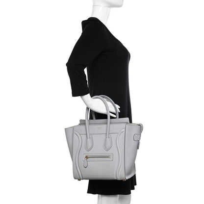 Celine Baby Drummed Calfskin Micro Luggage Sky 2 of 11