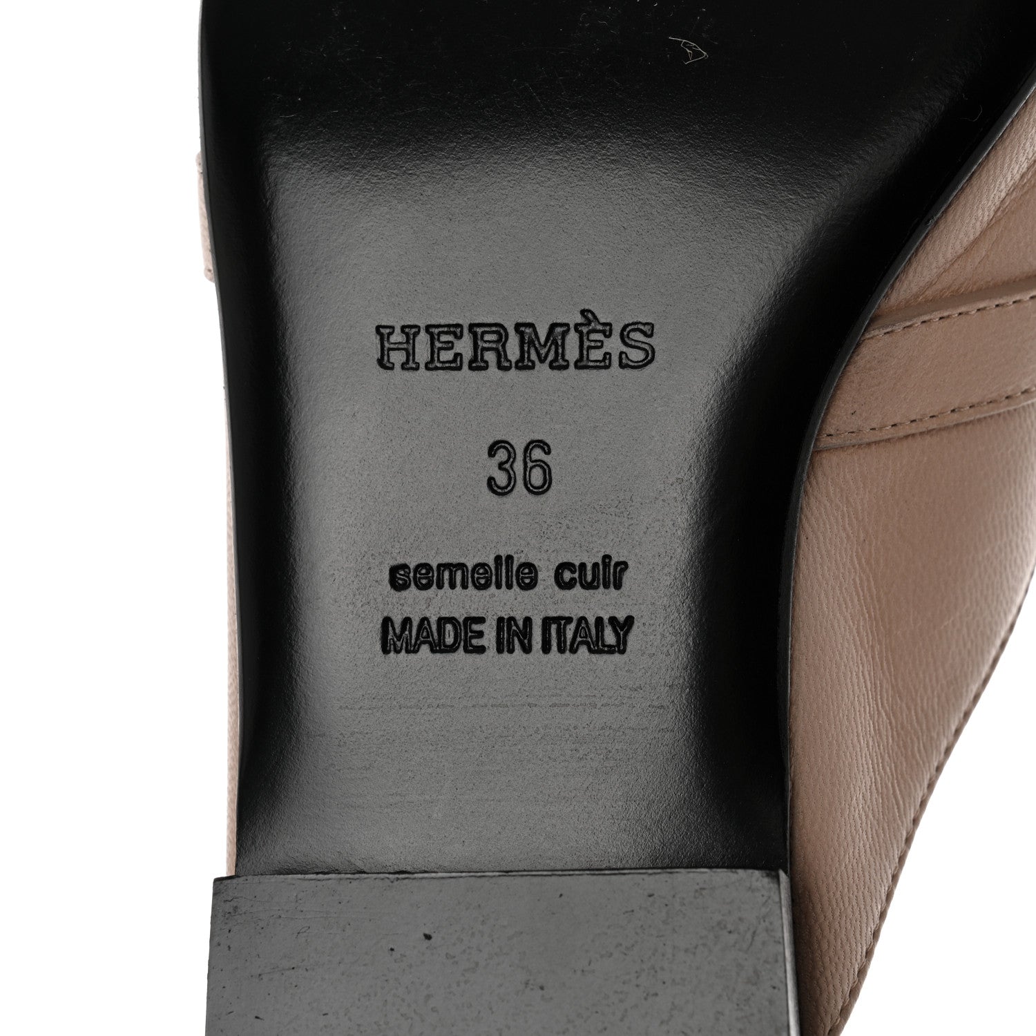 Hermes Calfskin Oz Mules 36 Beige Nude 7 of 9