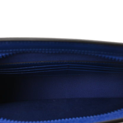 Gucci New Shanghai Calfskin Interlocking G Logo Wristlet Pouch Cobalt Blue Orange 5 of 10