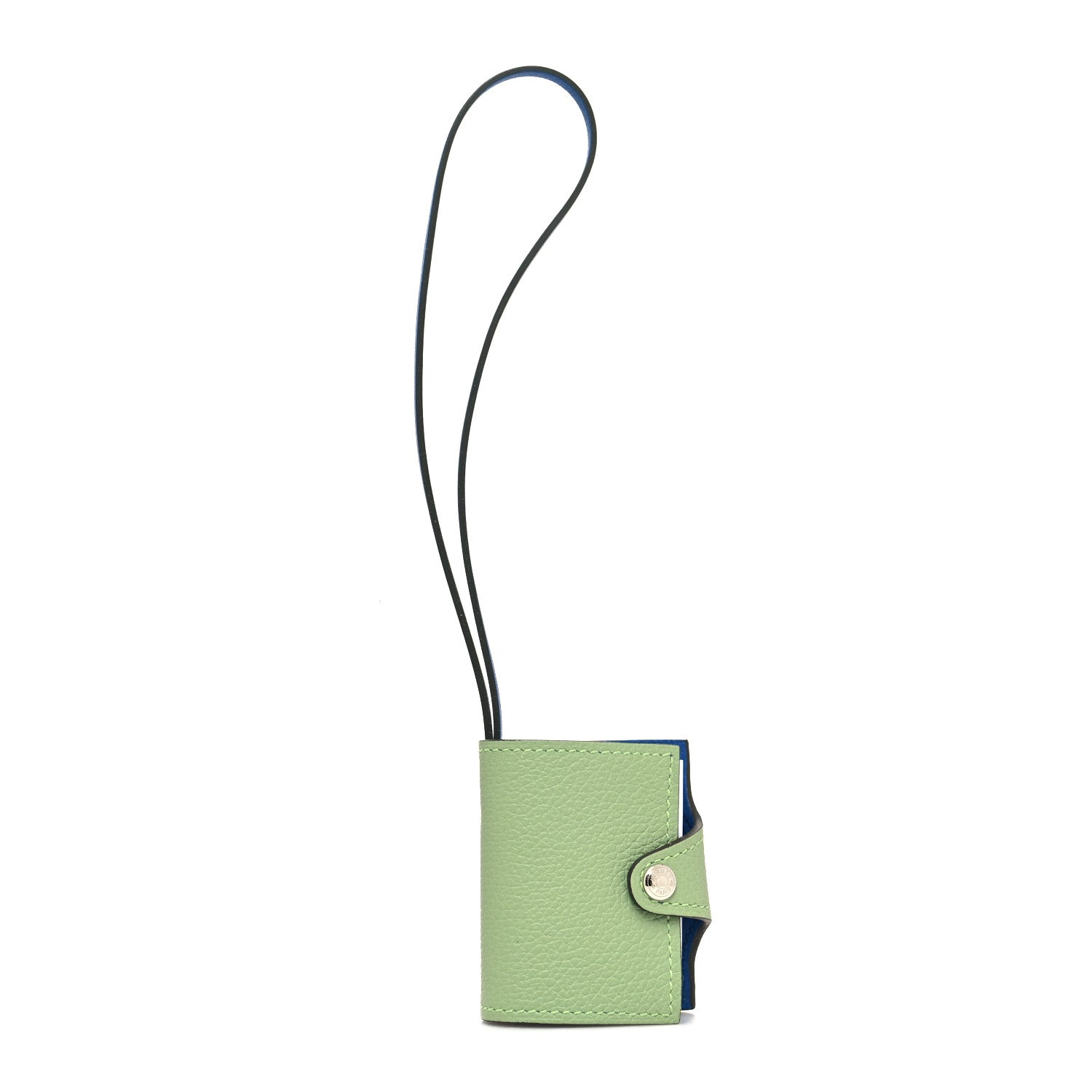 Hermes Evercolor Swift Verso Ulysse Nano Bag Charm Vert Criquet Bleu France 1 of 3
