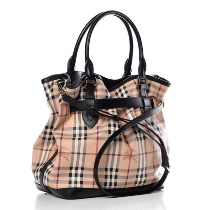 Burberry Haymarket Check Medium Golderton Tote Black 3 of 14