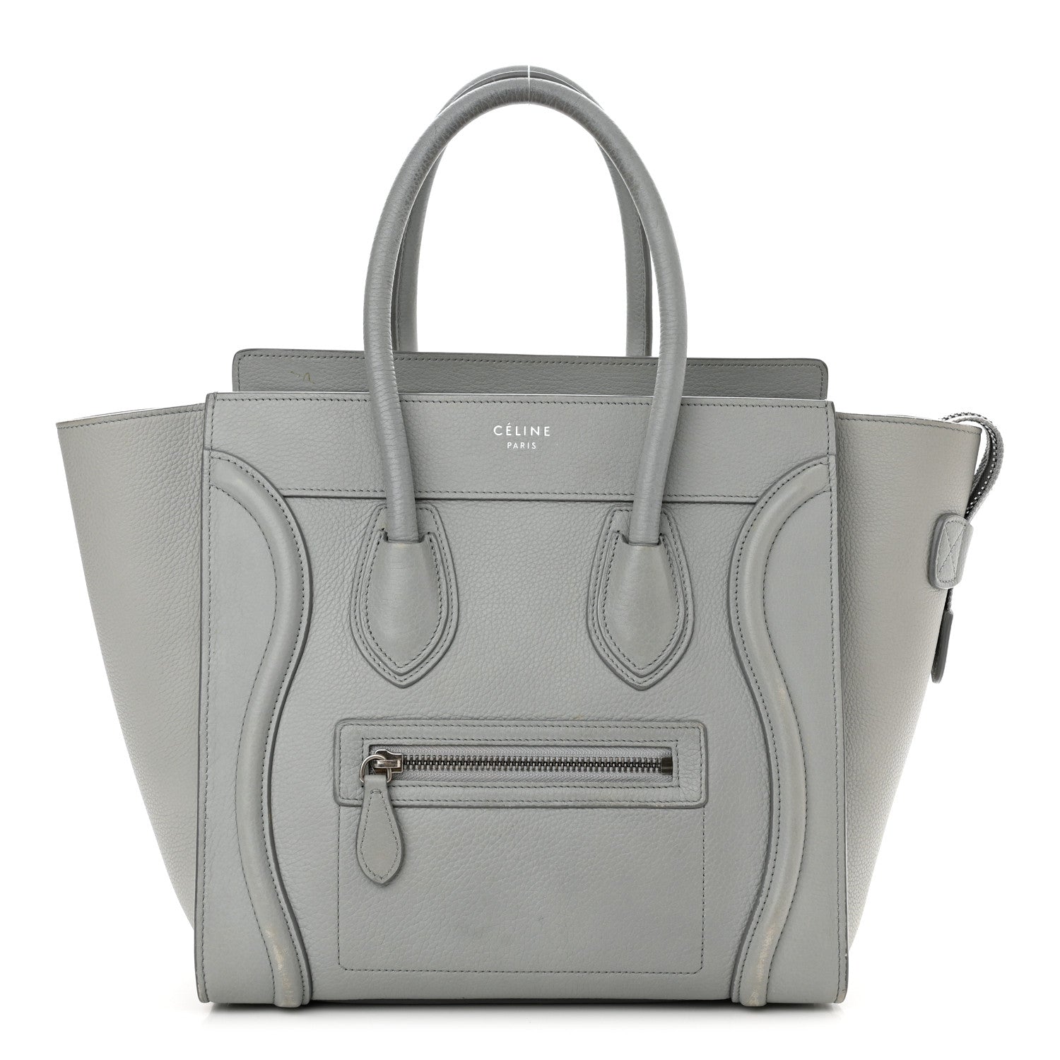 Celine Drummed Calfskin Micro Luggage Sky 1 of 16