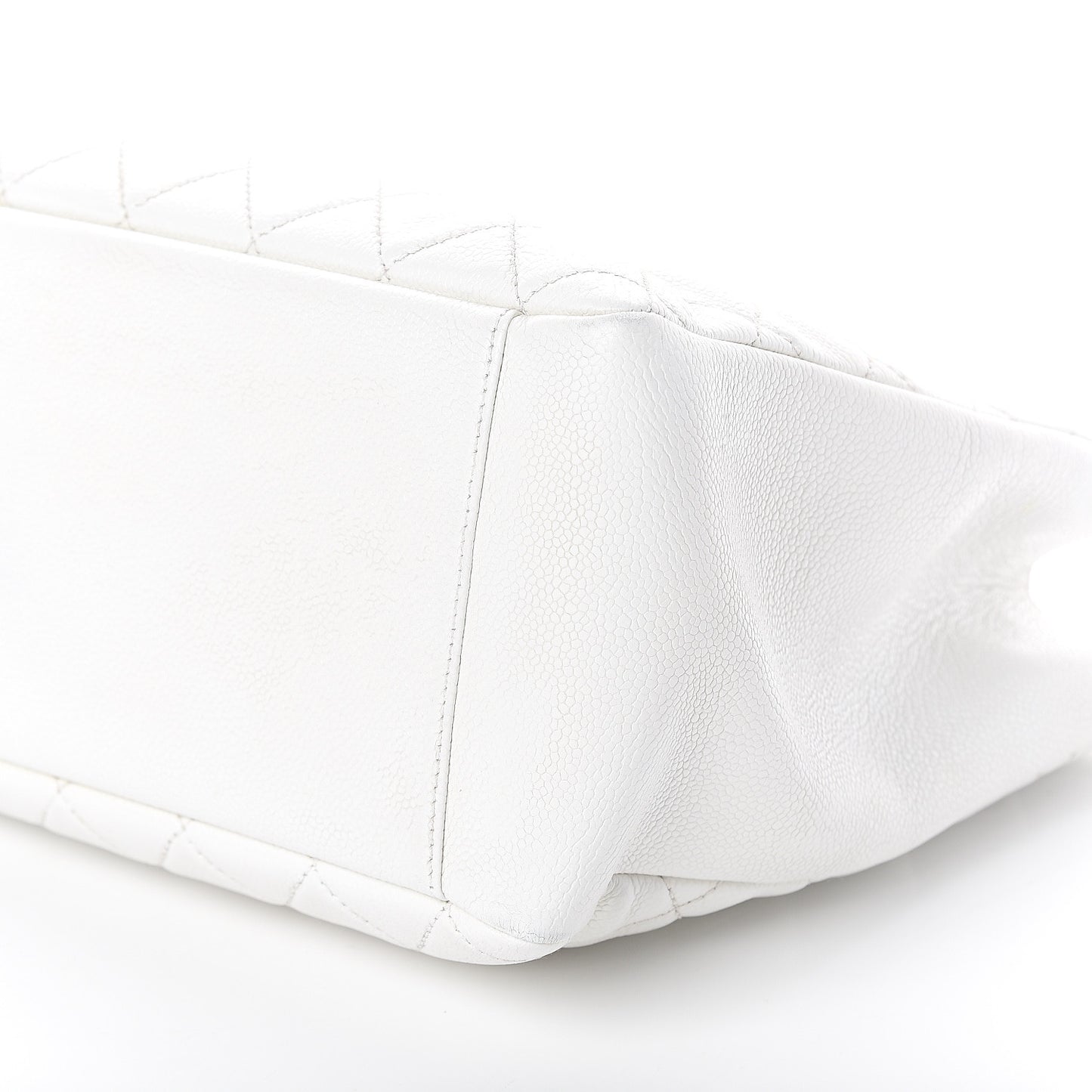 Caviar Quilted Grand Shopping Tote GST White