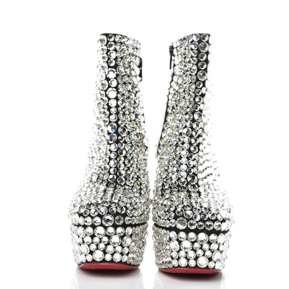 Christian Louboutin Veau Velours Strass Roxxxy 110 Ankle Boots 37 Crystal 2 of 8
