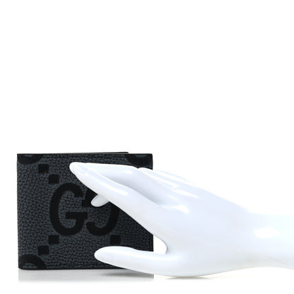 Gucci Piuma Calfskin Jumbo GG Embossed Wallet Dark Grey Black 2 of 7