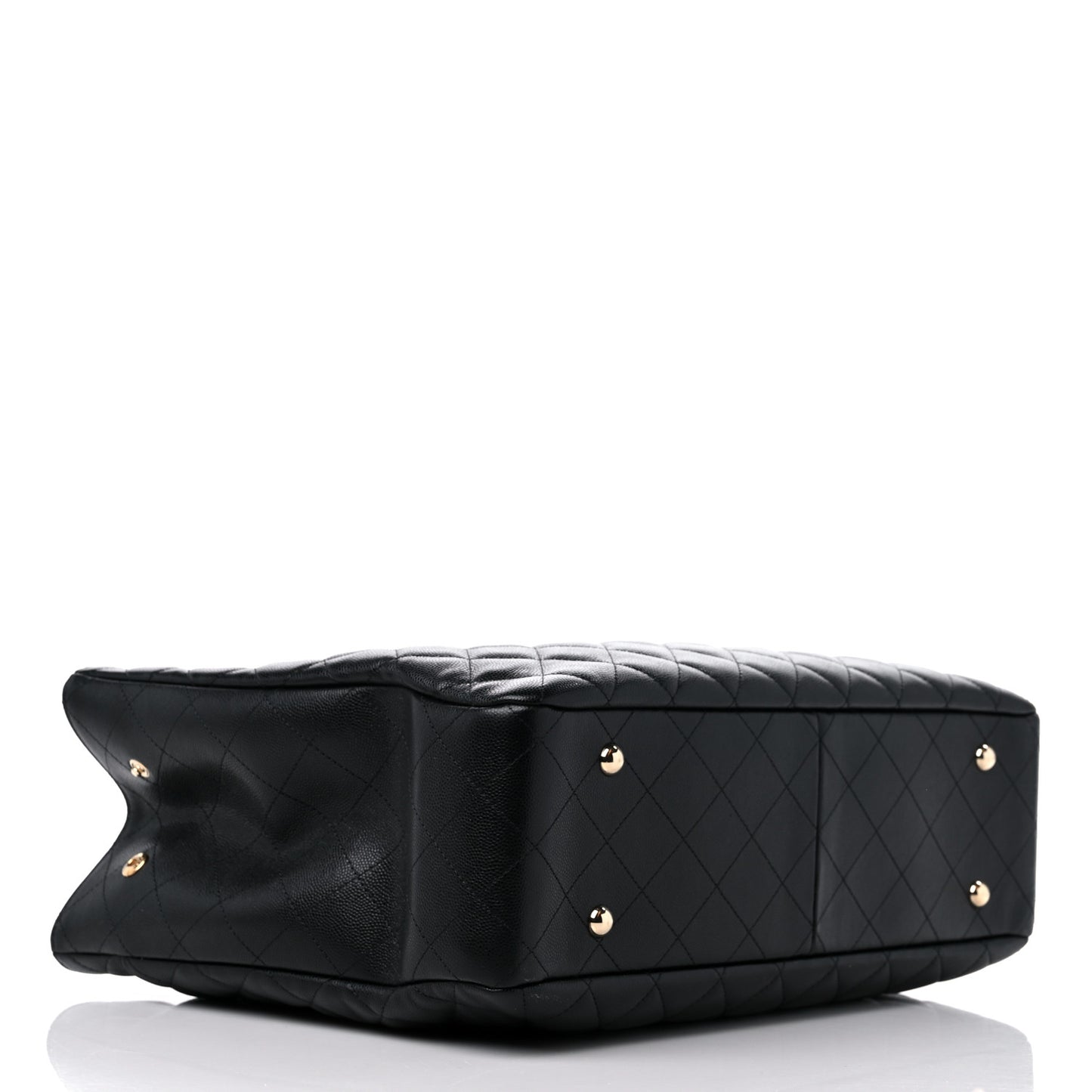 Caviar Quilted Large Shopping Tote Black