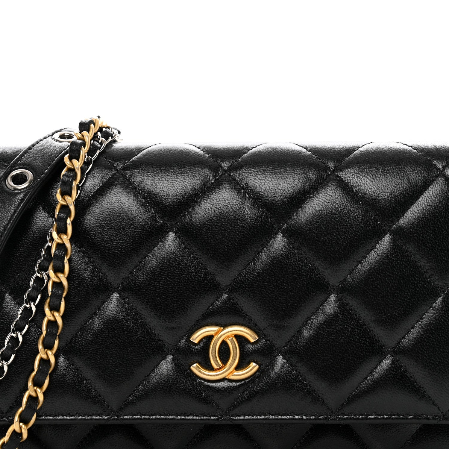 Chanel Goatskin Quilted Quilted Like A Wallet Wallet On Chain WOC Black 5 of 11