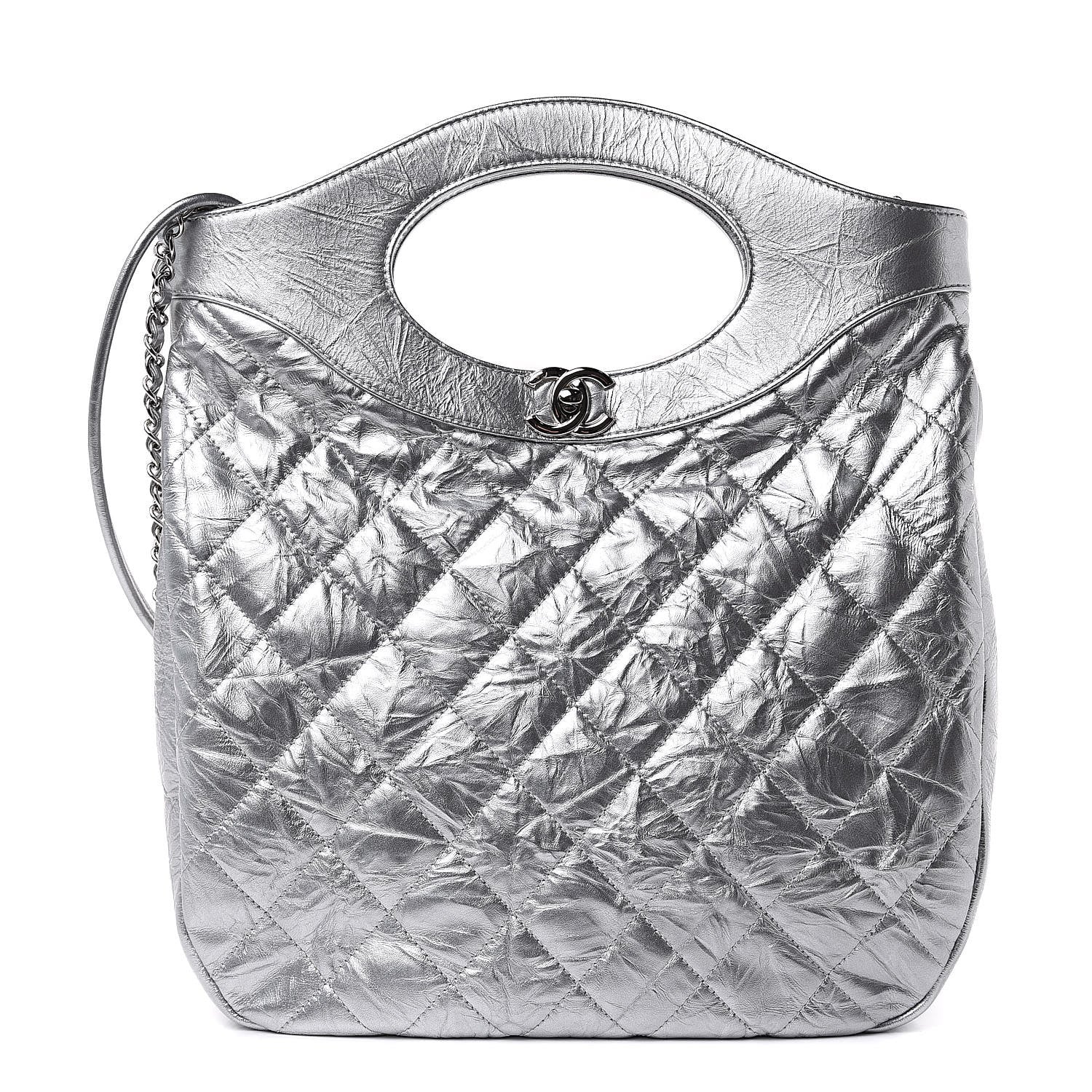 Chanel Metallic Crumpled Calfskin Small 31 Shopping Bag Silver 1 of 9
