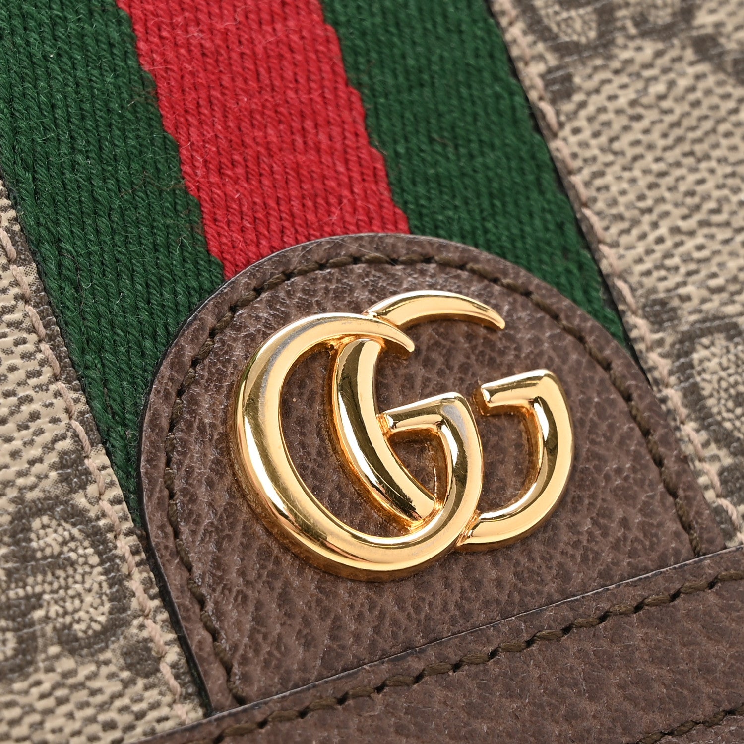 Gucci GG Supreme Monogram Web Ophidia Card Case Beige New Acero 9 of 9
