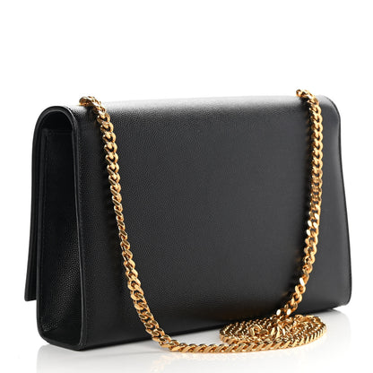 Saint Laurent Grain De Poudre Medium Classic Monogram Kate Satchel Black 3 of 14