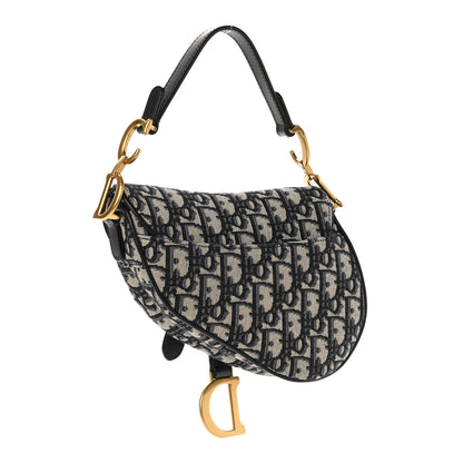 Christian Dior Oblique Mini Saddle Bag Blue 3 of 11
