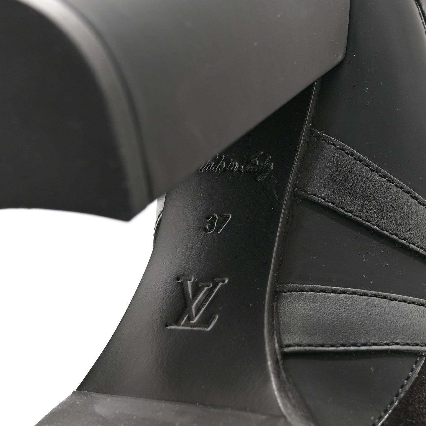 Suede Calfskin Monogram Star Trail Ankle Boots 37 Black
